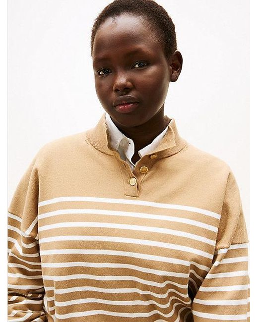 Jersey De Rayas Con Botones Dorados Tommy Hilfiger de color Natural