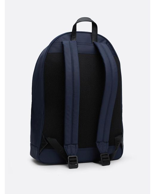 Tommy Hilfiger Blue Textured Logo Dome Backpack for men