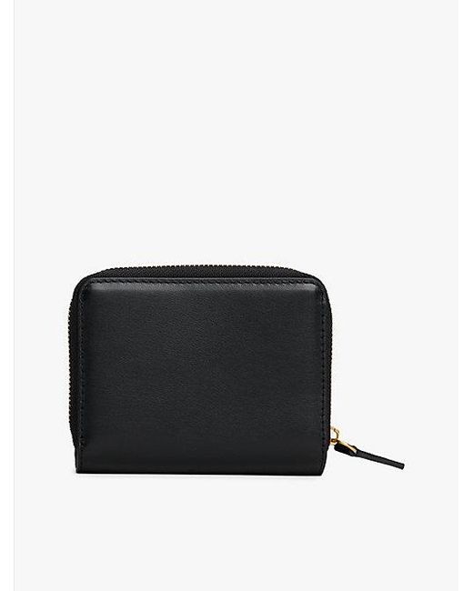 Tommy Hilfiger Leren Zip-Around Bifold Portemonnee Met Logo in het Black