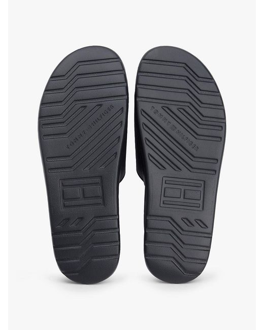 Tommy Hilfiger White Hilfiger Monotype Pool Slides for men