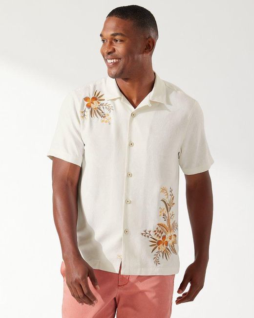 Tommy Bahama El Dorado Blooms Silk Camp Shirt in White for Men | Lyst