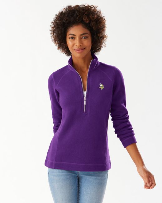 Tommy Bahama Cotton Nfl Aruba Half-zip Sweatshirt in Purple - Lyst