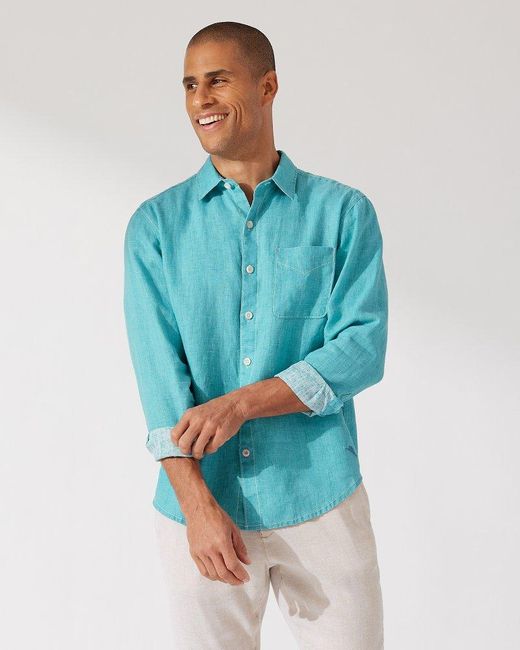 Tommy Bahama Sea Glass Breezer Linen Shirt in Blue for Men | Lyst