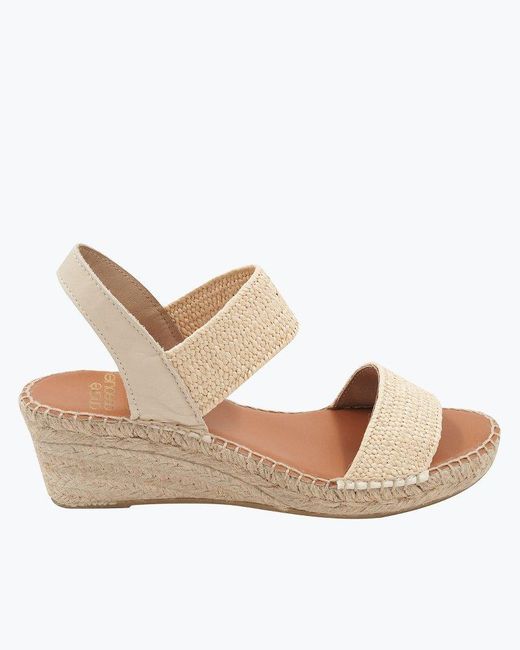 Tommy Bahama André Assous Aviana Stretch Wedge Sandals in Natural | Lyst