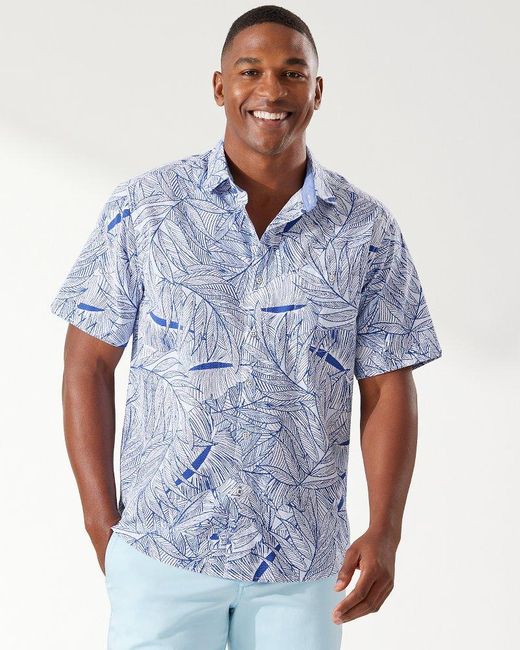 Tommy Bahama Cotton Nova Wave Blue Vines Camp Shirt for Men | Lyst