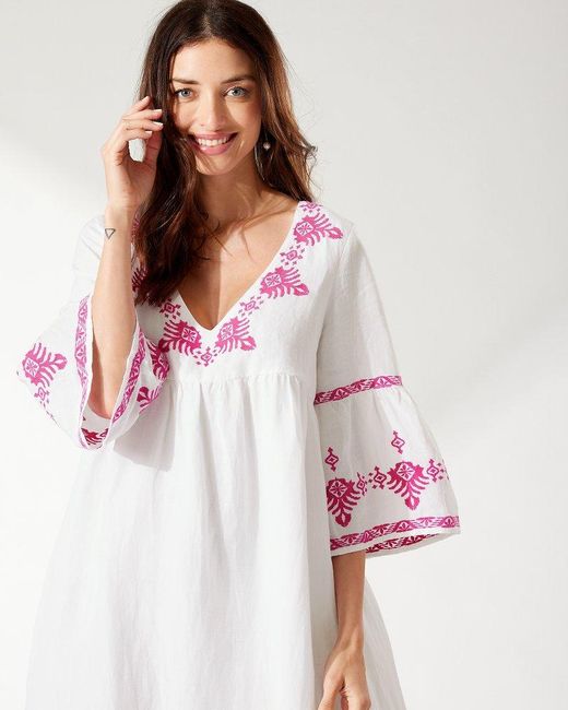 Tommy Bahama St. Lucia Embroidered Linen-blend Maxi Dress in White - Lyst