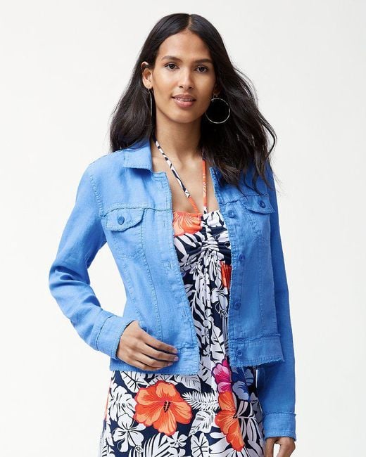 Tommy Bahama Two Palms Linen Rawedge Jacket in Blue Lyst
