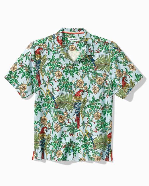 Tommy Bahama Parrots Of Paradise Silk Camp Shirt in Green for Men | Lyst