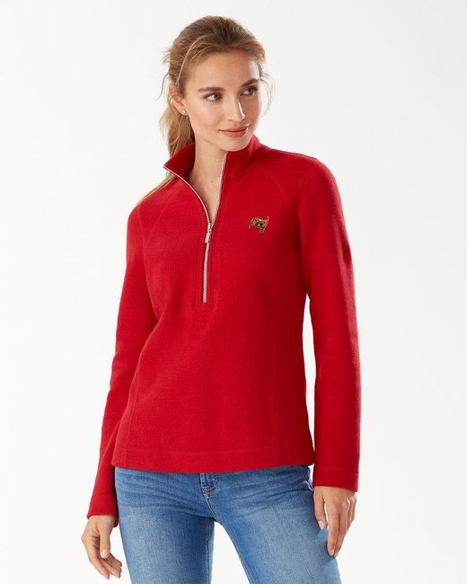Tommy Bahama Cotton Nfl Aruba Half-zip Sweatshirt in Red - Lyst