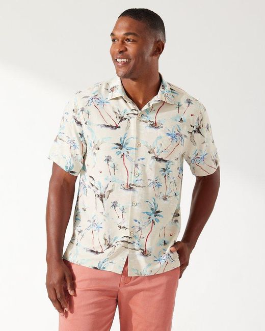 Tommy Bahama Glass Beach Palms Silk Camp Shirt for Men | Lyst