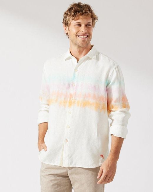 Tommy Bahama Sunrise Tides Long-sleeve Linen Shirt in White for Men | Lyst