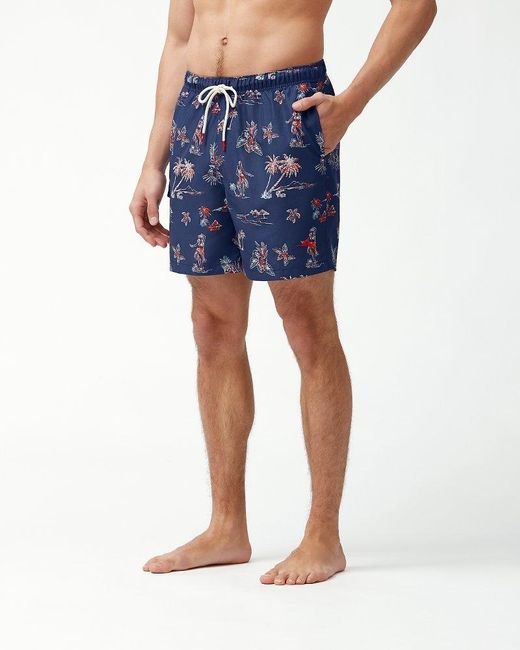 Tommy Bahama Synthetic Big & Tall Naples Hula Hut Swim Trunks in Blue ...