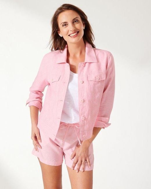 Tommy Bahama Two Palms Cleanedge Linen Jacket in Pink Lyst