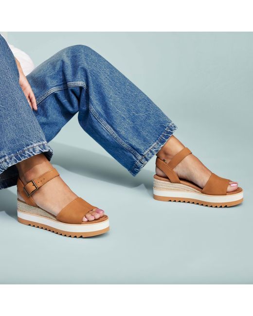 TOMS Black Diana Wedge Sandal