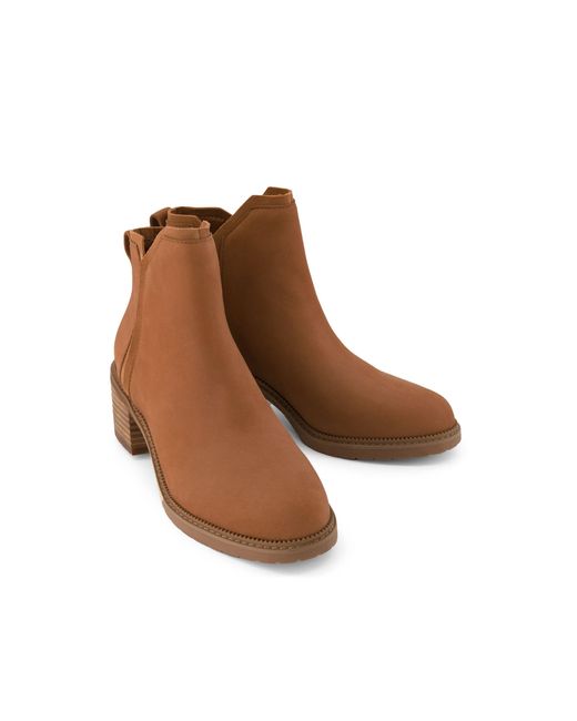 TOMS Brown Nubuck Leather Hailey Ankle Boots