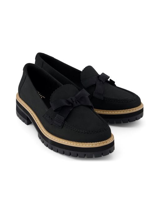 TOMS Black Cara Bow Loafer Shoes