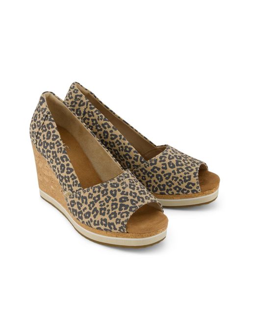 TOMS Brown Essential Wedge Peep-Toe