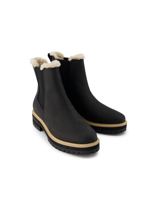 TOMS Black Faux Fur Lined Chelsea Bennet Boots