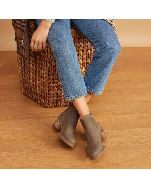 TOMS Brown Water-Resistant Leather Ankle Boots