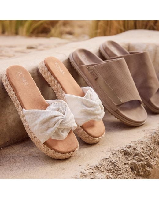 TOMS White Abby Slide Platform Sandal