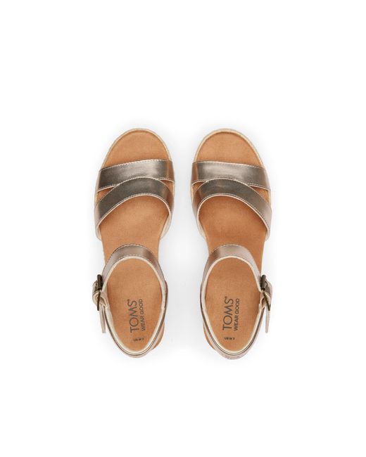TOMS Metallic Audrey Wedge Sandal