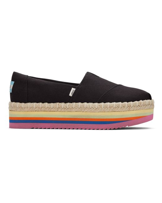 TOMS Canvas Alpargata High Platform in Black - Lyst