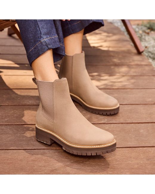 TOMS Brown Nubuck Leather Water-Resistant Chelsea Boots