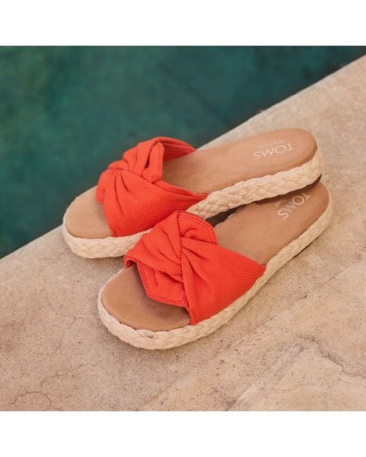TOMS Orange Abby Slide Platform Sandal