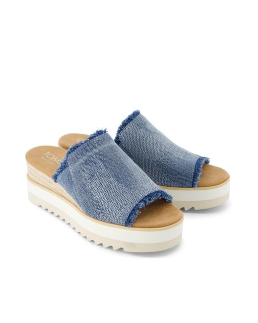 TOMS Blue Diana Mule Wedge Sandal