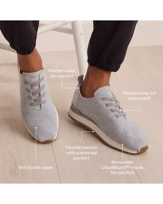 TOMS Gray Resident Plus Lace-Up Trainer for men
