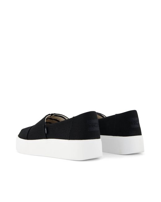 TOMS Black Asher Platform Slip-On Trainer
