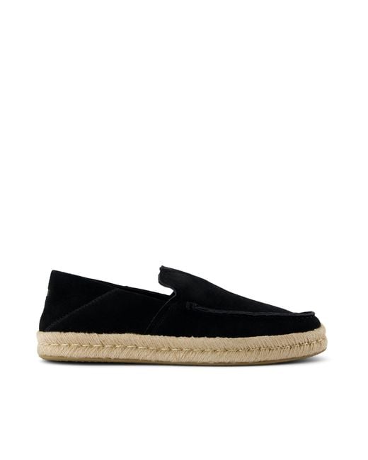 TOMS Black Alonso Loafer Espadrille for men