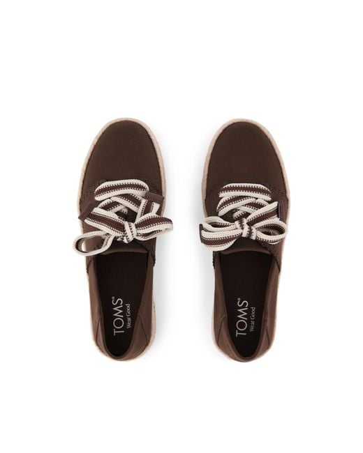 TOMS Brown Carolina Lace-Up Espadrille
