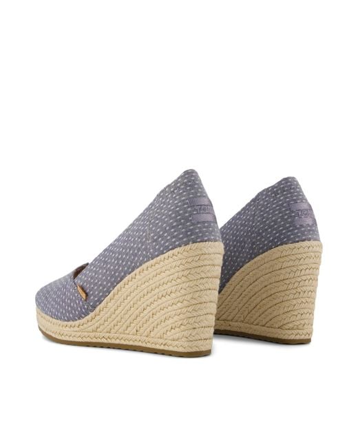 TOMS Blue Essential Wedge Peep-Toe