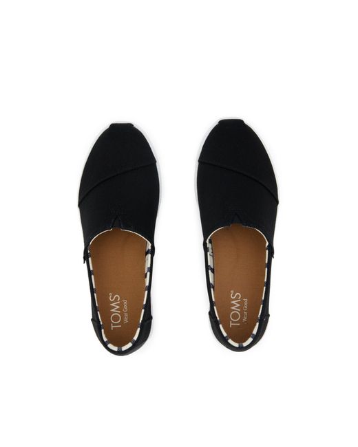 TOMS Black Asher Platform Slip-On Trainer
