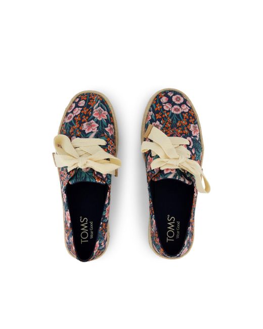 TOMS Blue Carolina Lace Up Espadrille