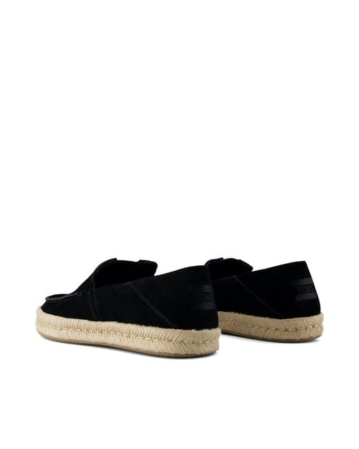 TOMS Black Alonso Loafer Espadrille for men