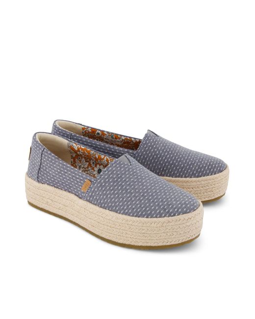 TOMS Blue Valencia Platform Espadrille