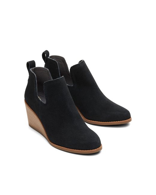 TOMS Black Kallie Wedge Bootie