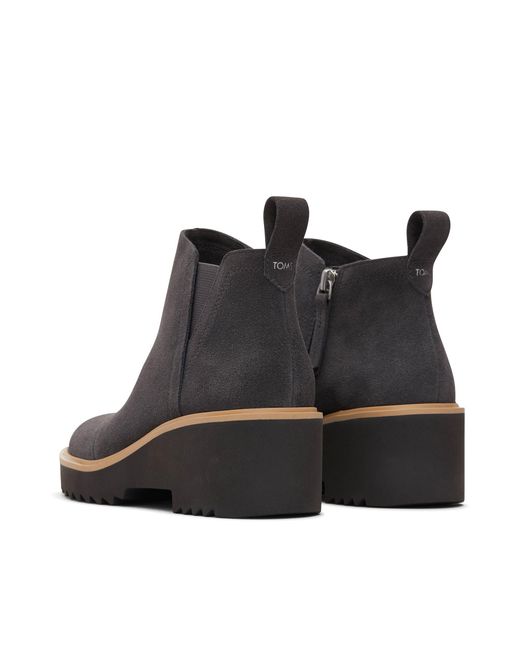 TOMS Black Maude Wedge Boots
