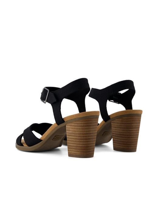 TOMS Black Majorca Ankle Strap Heel Sandal