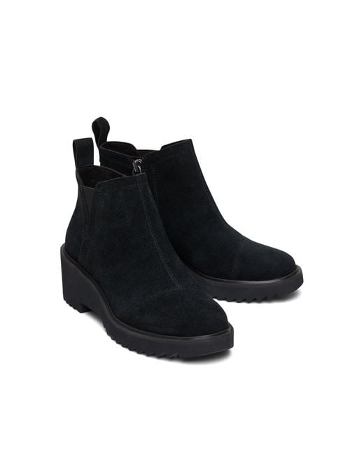 TOMS Black Maude Wedge Boots