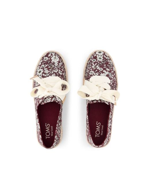 TOMS Pink Carolina Lace-Up Espadrille