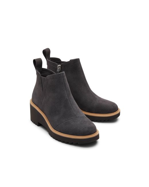 TOMS Black Maude Wedge Boots
