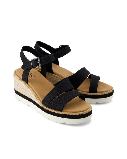 TOMS Black Darya Wedge Sandal
