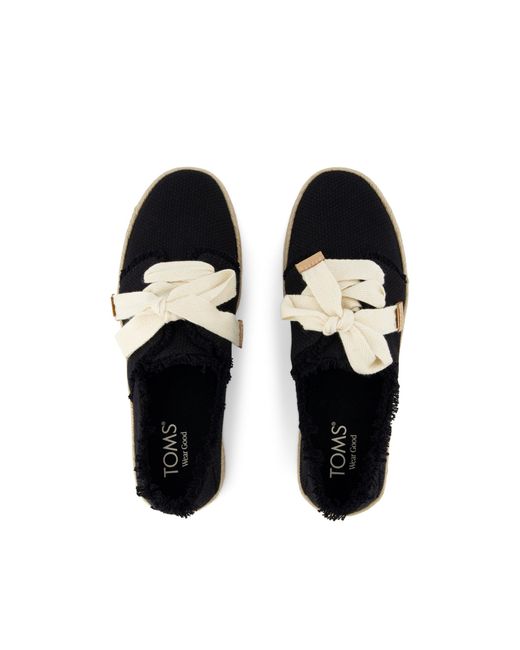 TOMS Black Carolina Lace-Up Espadrille