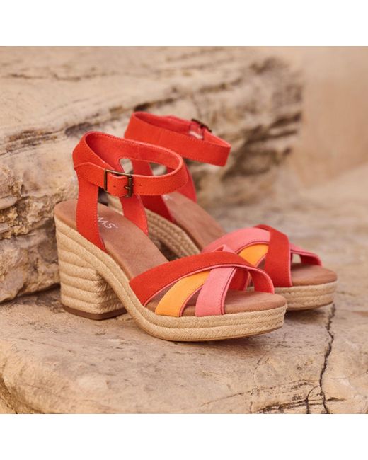 TOMS Brown Majorca Strappy Heeled Sandal