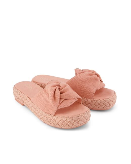 TOMS Pink Abby Slide Espadrille Sandal