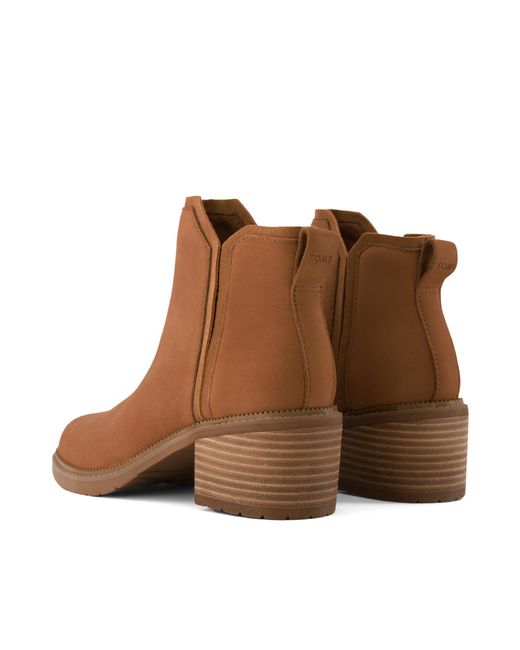 TOMS Brown Nubuck Leather Hailey Ankle Boots