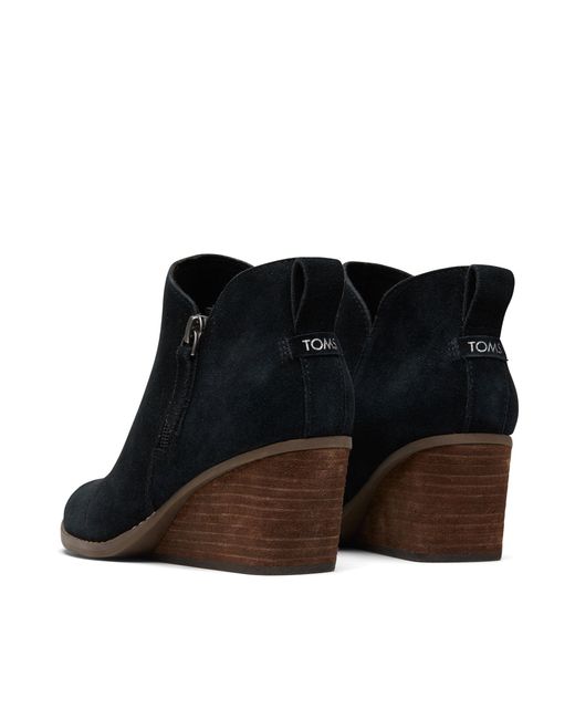 TOMS Black Goldie Wedge Boots
